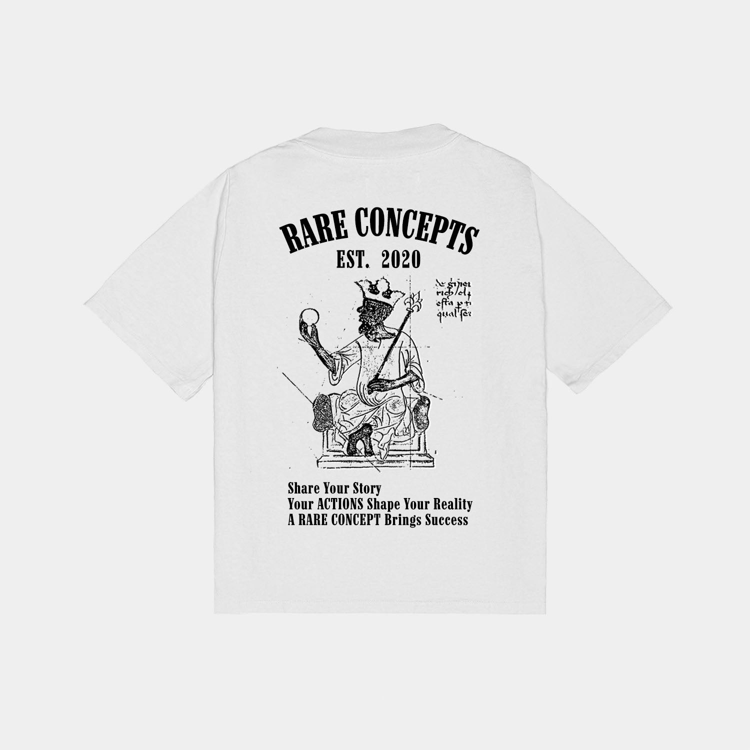 Heavyweight 'Musa' Embroidered Tee - White (Oversized)