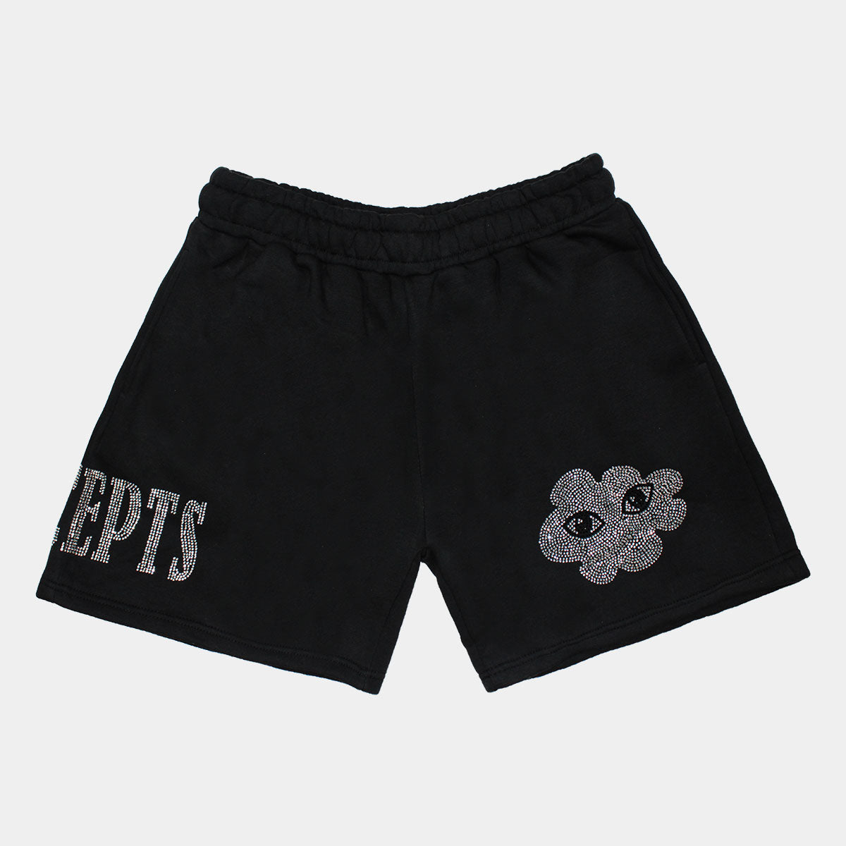Heavyweight 'Artisan' Rhinestone Shorts - Black