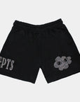 Heavyweight 'Artisan' Rhinestone Shorts - Black