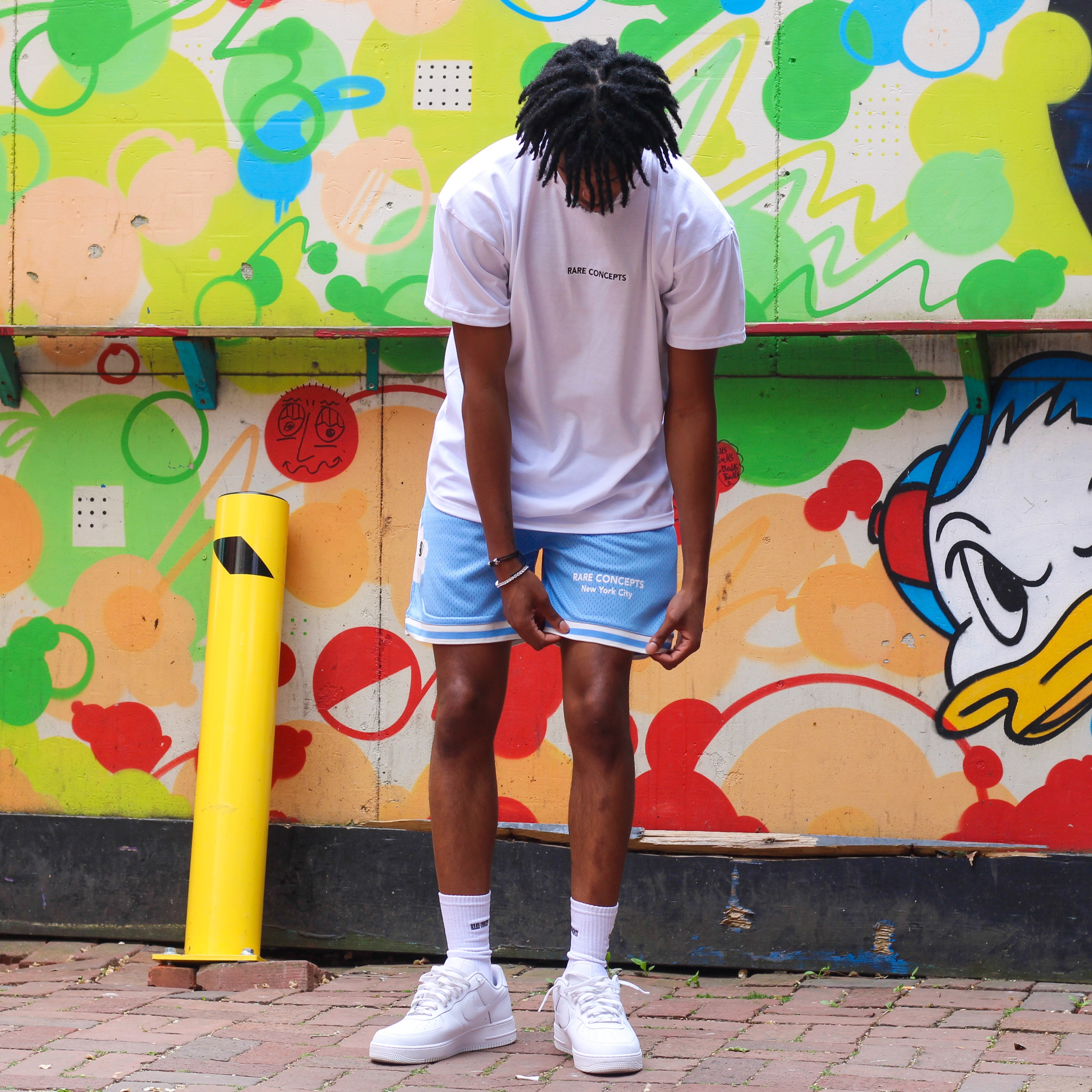 Midweight 'City' Mesh Shorts - 'Pastel' Blue
