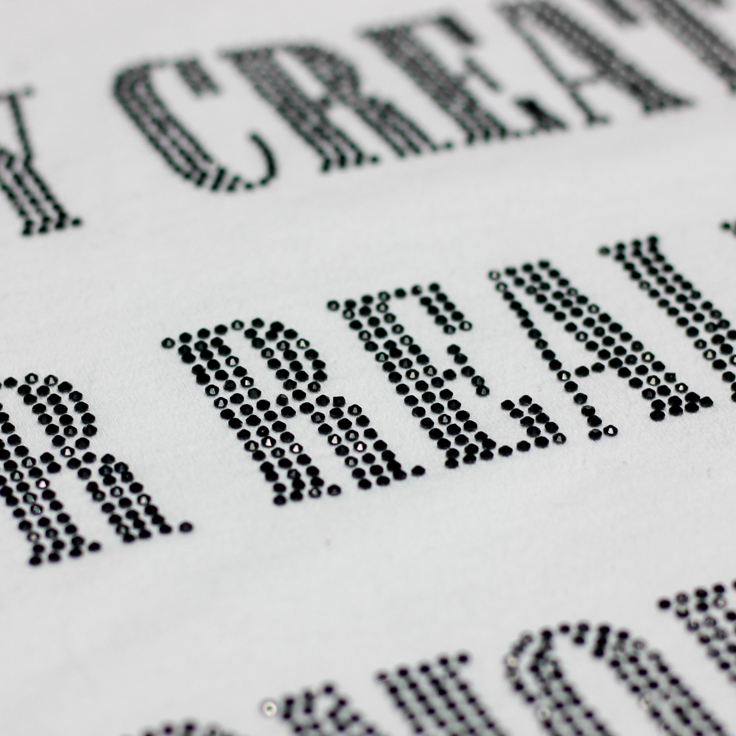 Heavyweight 'Artisan' Rhinestone Tee - White (Oversized)