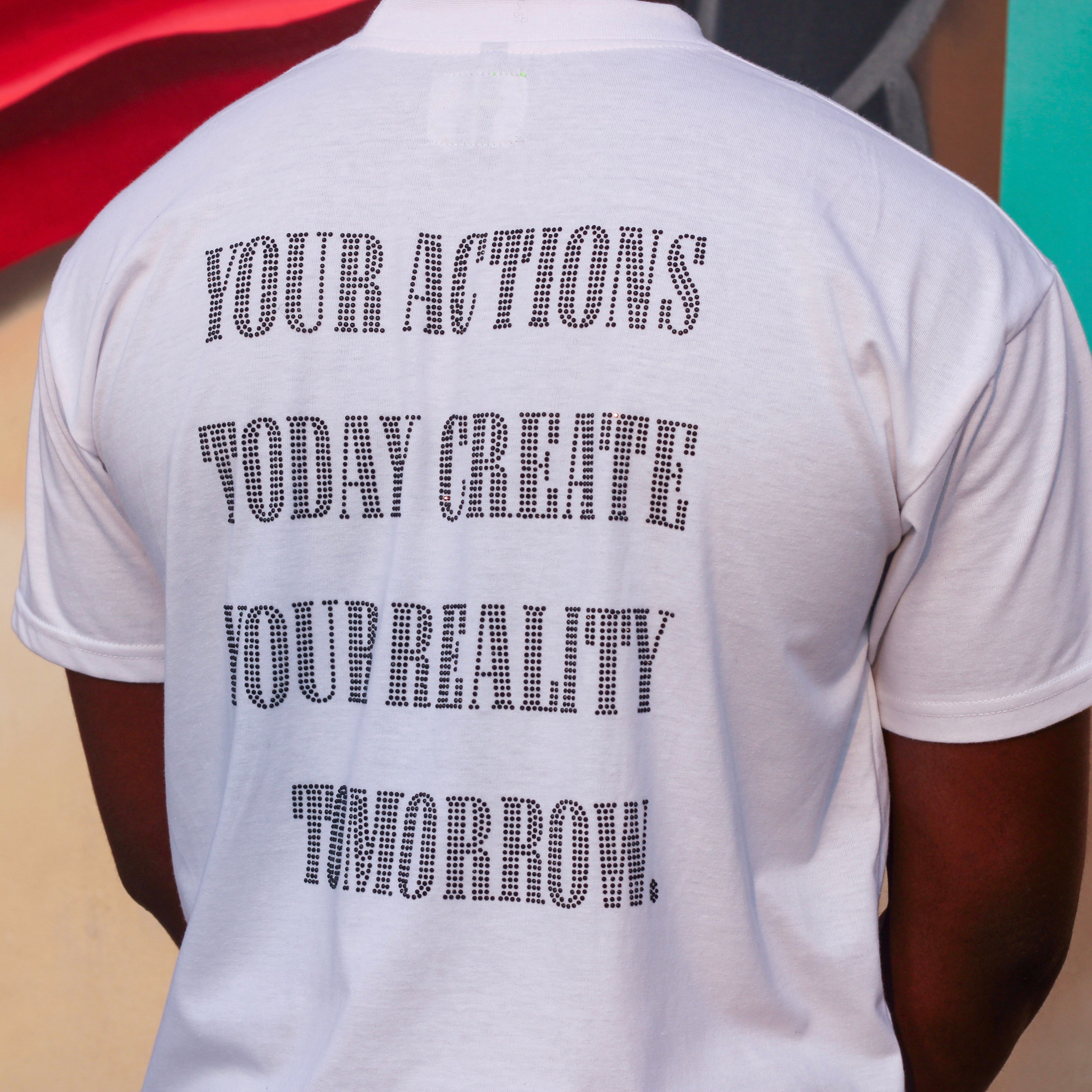 Heavyweight 'Artisan' Rhinestone Tee - White (Oversized)