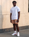 Heavyweight 'Artisan' Rhinestone Shorts - Beige