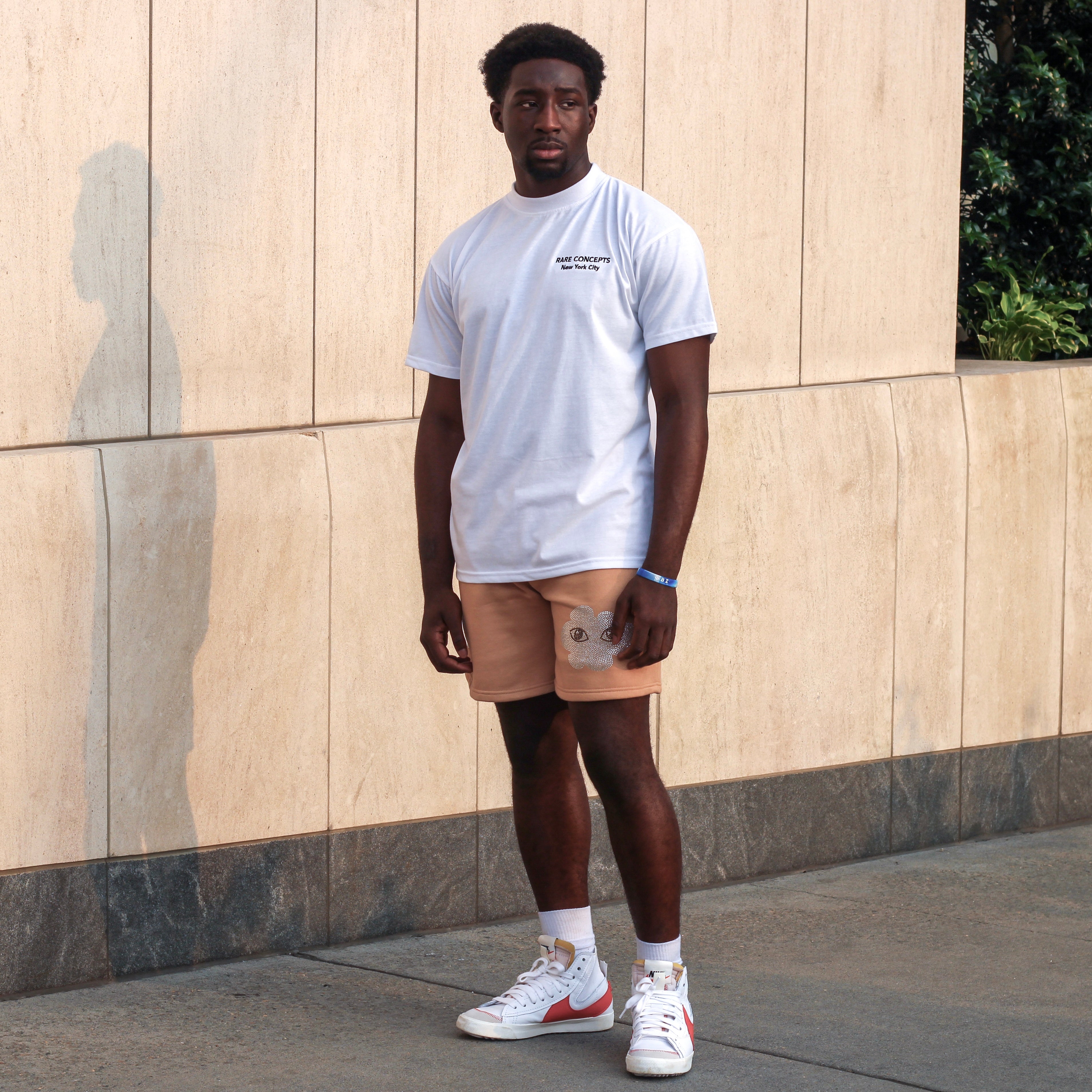 Heavyweight 'Artisan' Rhinestone Tee - White (Oversized)