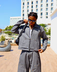 Cool Gray "Sheet Metal" Heavy Denim Jacket V2