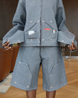 Cool Gray "Sheet Metal" Heavy Denim Jacket V2
