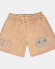 Heavyweight 'Artisan' Rhinestone Shorts - Beige