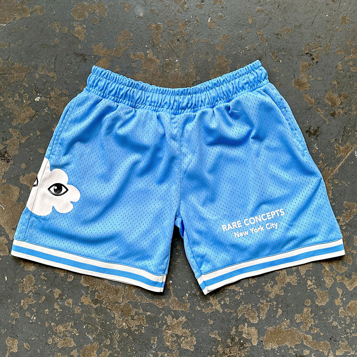 Midweight 'City' Mesh Shorts - 'Pastel' Blue