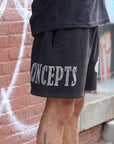 Heavyweight 'Artisan' Rhinestone Shorts - Black