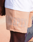 Heavyweight 'Artisan' Rhinestone Shorts - Beige