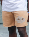 Heavyweight 'Artisan' Rhinestone Shorts - Beige