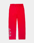 (005.1) Fleece Straight-Leg Joggers - Red Rhinestone